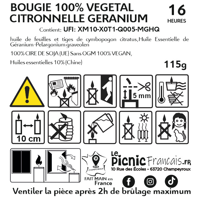 La Bougie Citronnelle Géranium