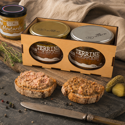 Coffret 2 Jarret de Bœuf — Foie Gras & Moutarde de Champeyroux