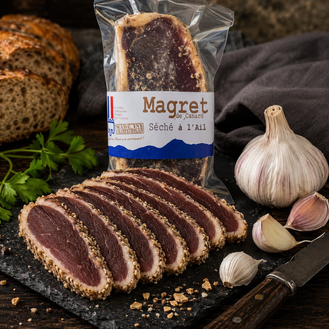 Magret de canard séché à l'ail ambiance — Le Picnic Français