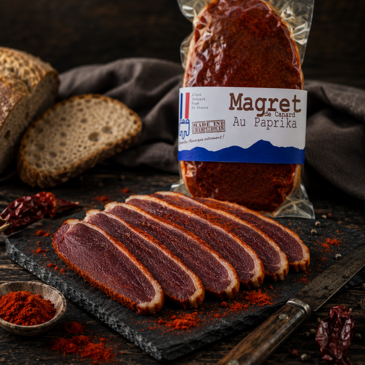 Magret de canard séché paprika fumé ambiance — Le Picnic Français