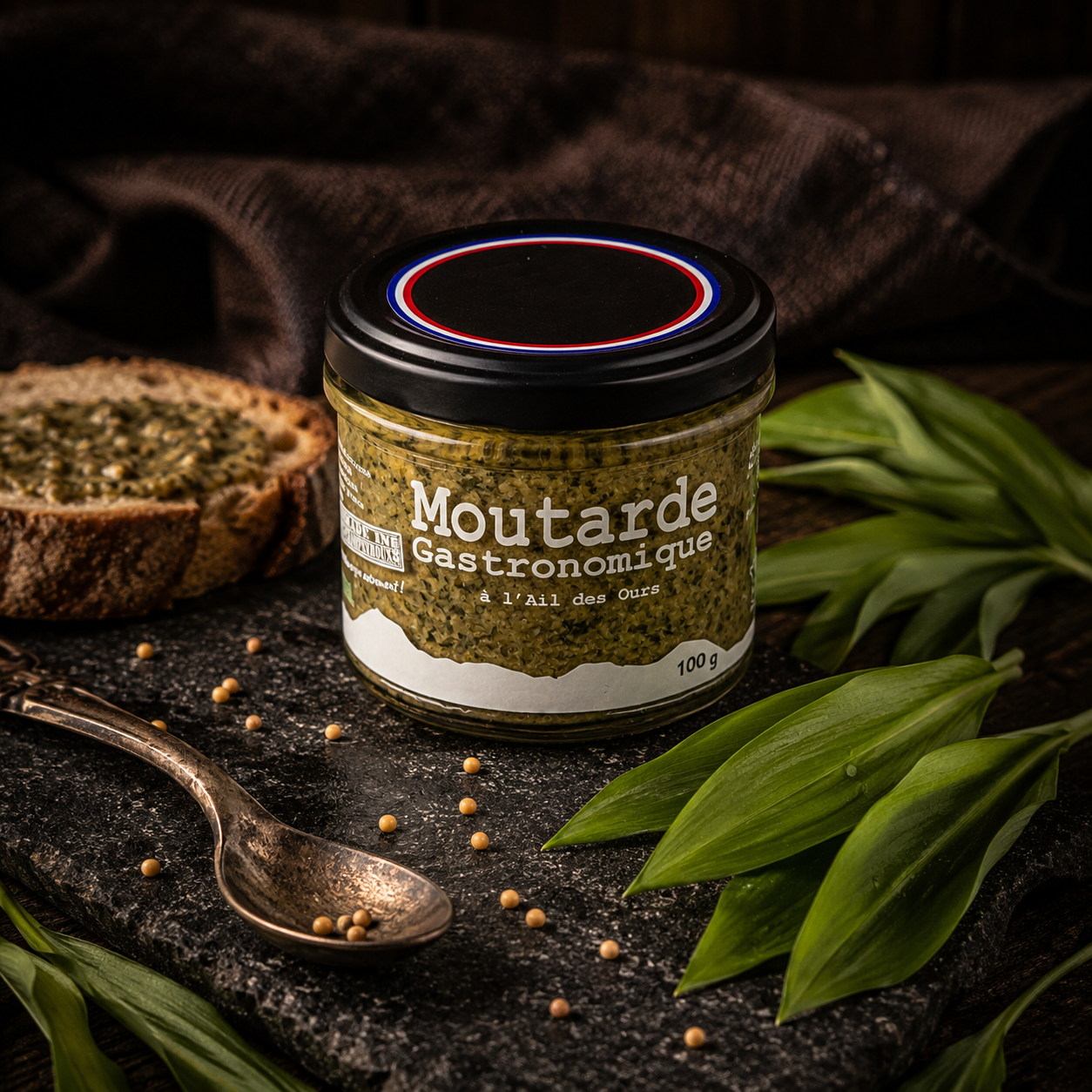 Moutarde Balsamique Blanc à l'Ail des Ours 100g – Le Picnic Français