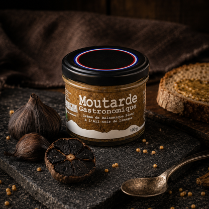 Moutarde Balsamique Blanc à l'Ail Noir de Limagne 100g – Le Picnic Français