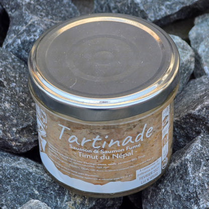Rillette de saumon fumé au poivre Timut – ambiance gastronomique artisanale – Le Picnic Français