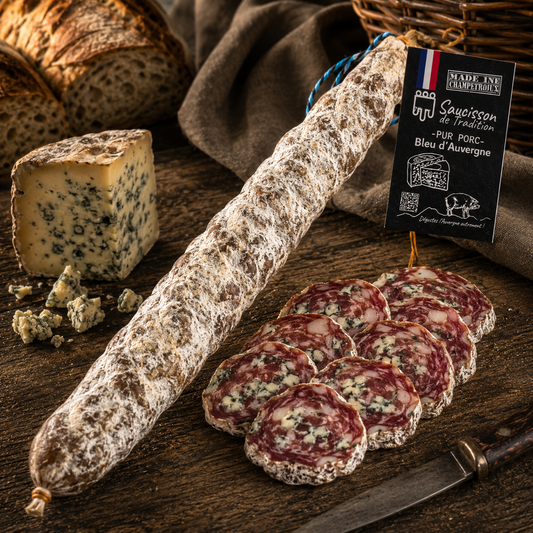 Saucisson sec au bleu d'Auvergne 180g – Le Picnic Français