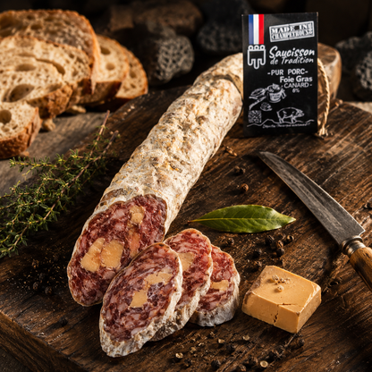 Saucisson sec au Foie Gras de Canard – Épicerie Fine Auvergne
