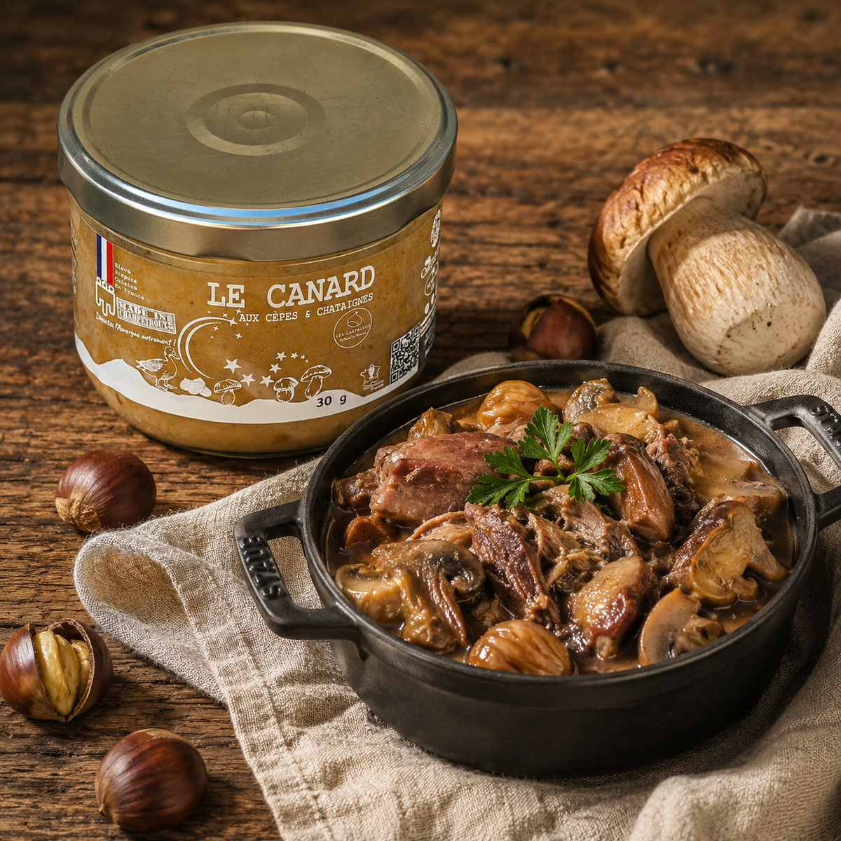 Le Canard aux Cèpes & Châtaignes