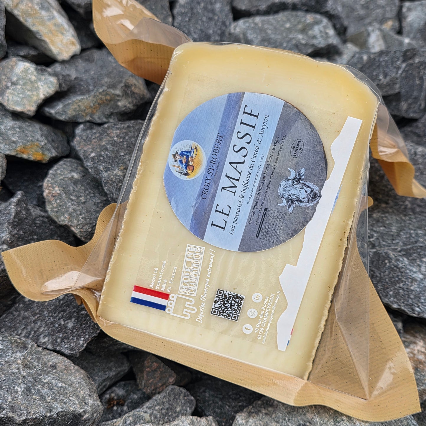 La Tomme Le Massif — portion emballée Made in Champeyroux lait de bufflonne — Le Picnic Français