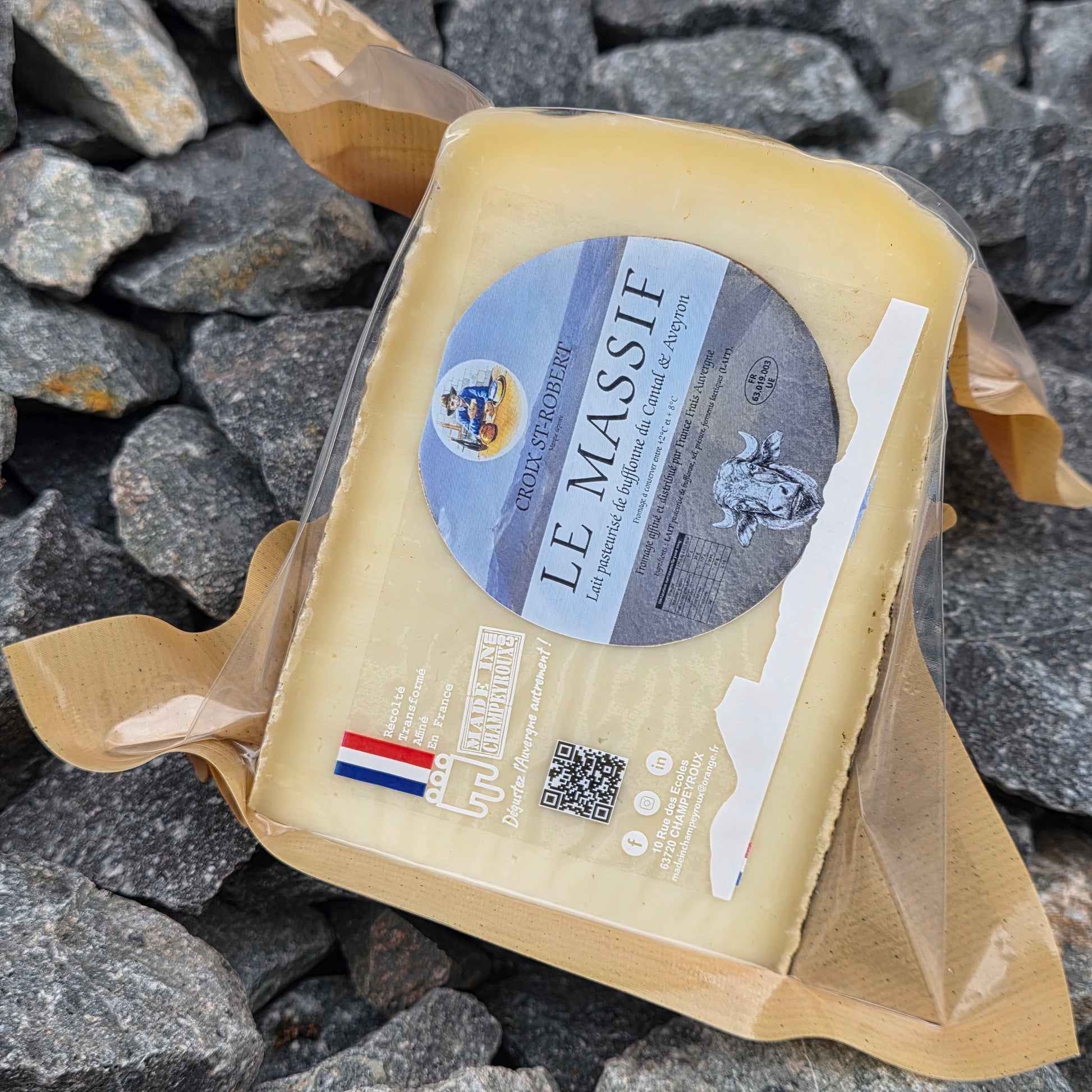 La Tomme Le Massif — portion emballée Made in Champeyroux lait de bufflonne — Le Picnic Français