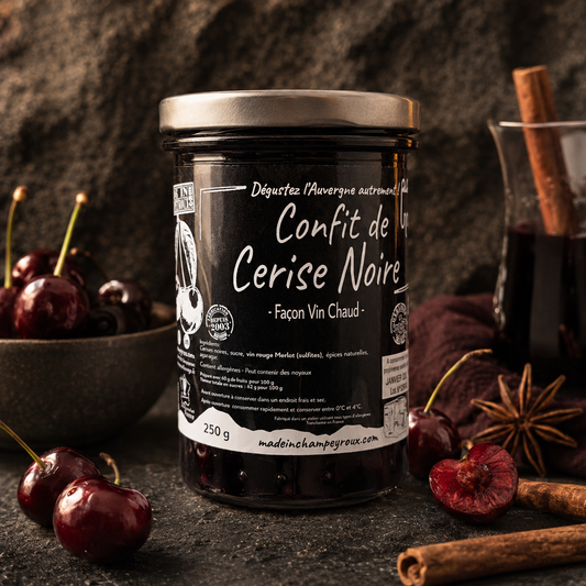 Confit de Cerises Noires Façon Vin Chaud – 250g