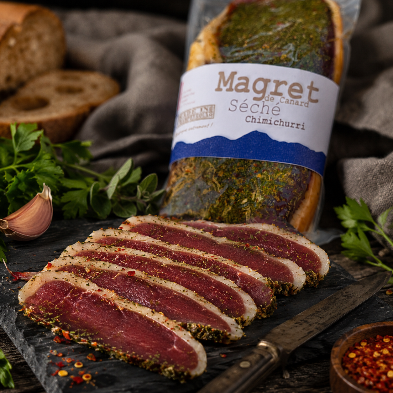 Magret de canard séché chimichurri ambiance — Le Picnic Français