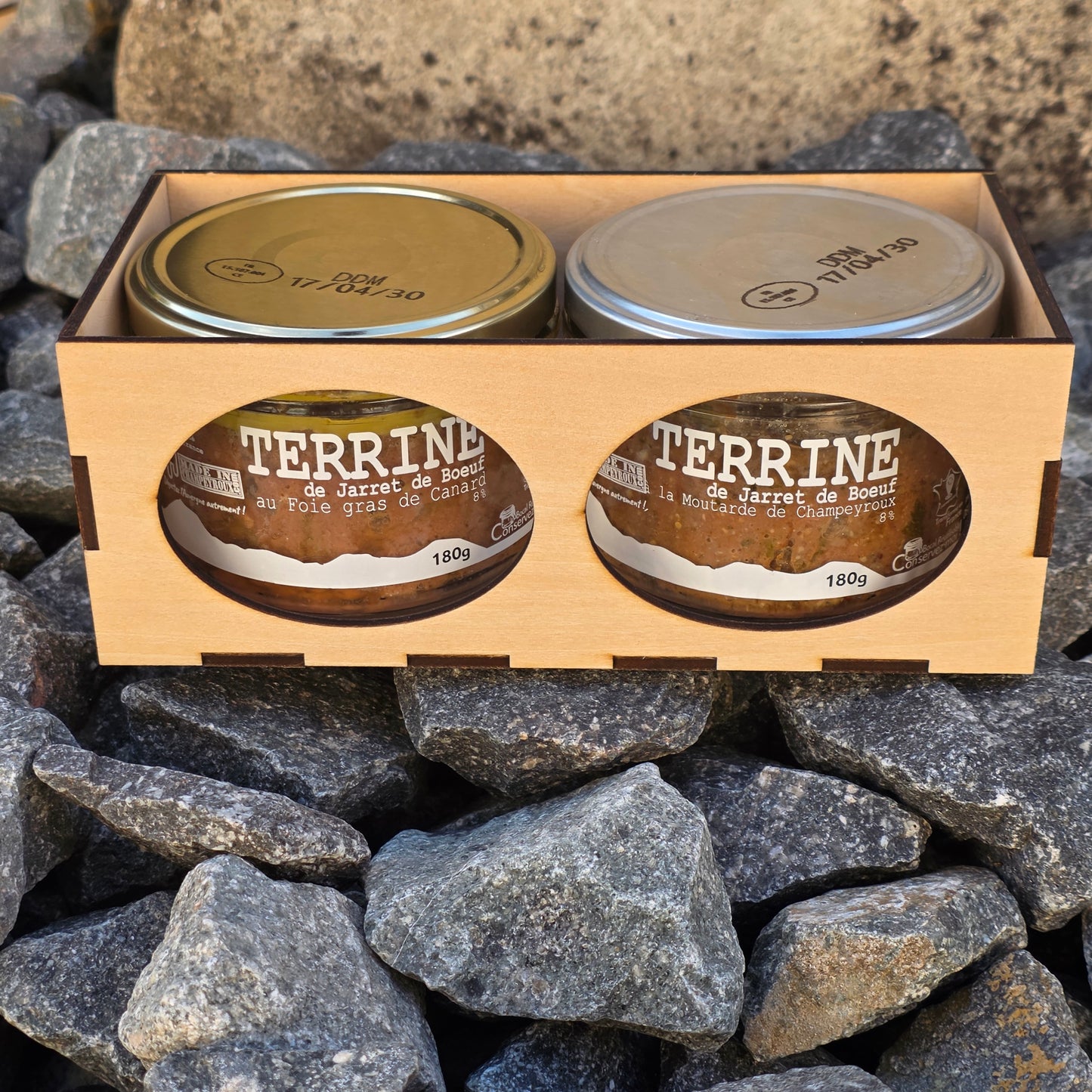 Coffret 2 Jarret de Bœuf — Foie Gras & Moutarde de Champeyroux