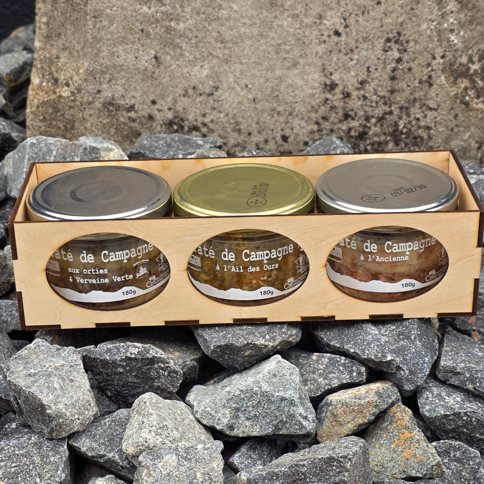 Coffret Pâtés Printemps Sauvage en boîte bois – Le Picnic Français