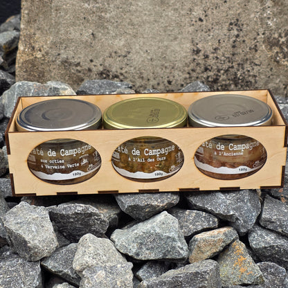 Coffret Pâtés Printemps Sauvage en boîte bois – Le Picnic Français