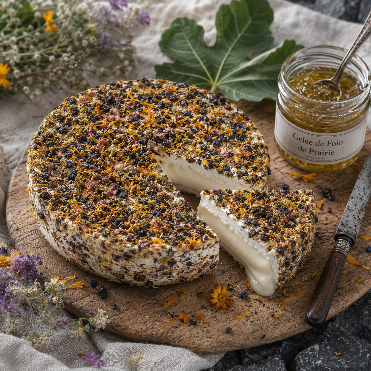 La Comtesse aux Fleurs 350g — croûte recouverte de fleurs sauvages comestibles — Le Picnic Français