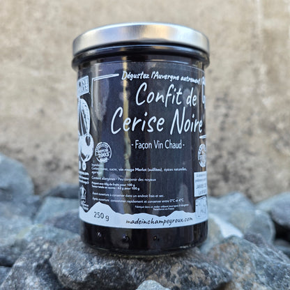 Confit de cerises noires façon vin chaud 250g – Made in Champeyroux, Auvergne