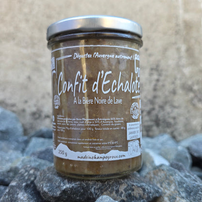 Confit d'échalote à la Bière Noire de Lave 250g – Made in Champeyroux, Auvergne