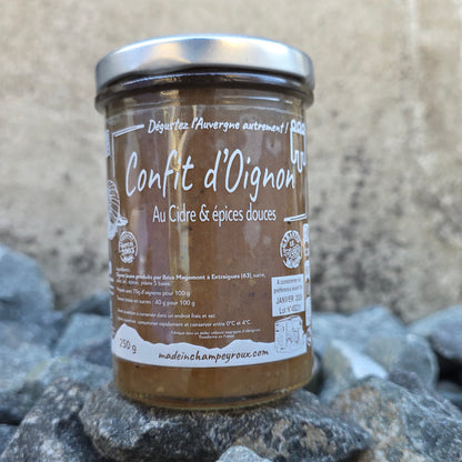 Confit d'oignon jaune au cidre et épices douces 250g – Made in Champeyroux