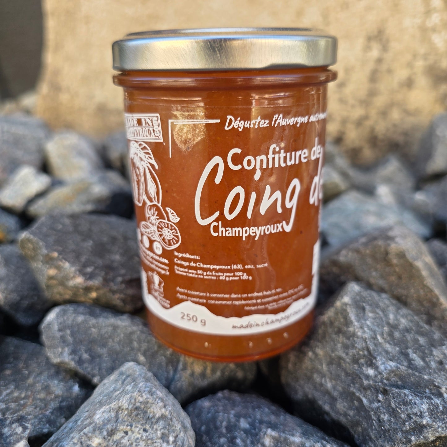 Confiture de coing maison, coings d'Auvergne, bocal 250g – Made in Champeyroux