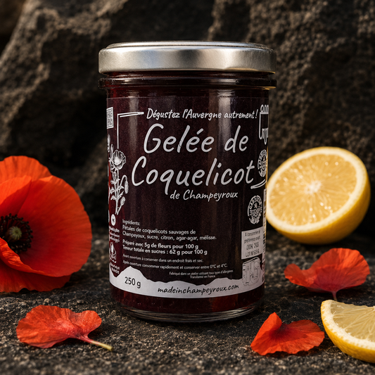 Gelée de coquelicot de Champeyroux 250g – Made in Champeyroux – sans colorants ni conservateurs