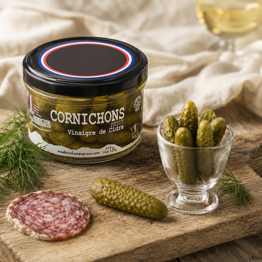 Petits cornichons d'Auvergne au vinaigre de cidre, calibre fin - Le Picnic Français