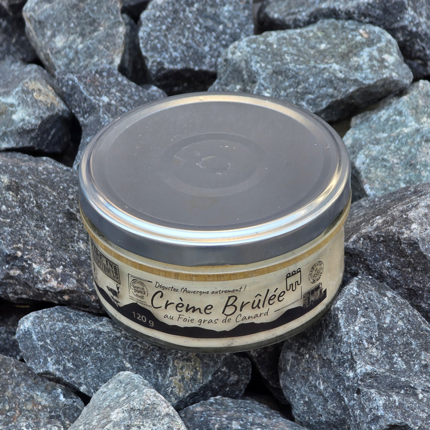 Crème brûlée au foie gras de canard en bocal 125g – Made in Champeyroux, Auvergne