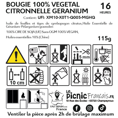 La Bougie Citronnelle Géranium
