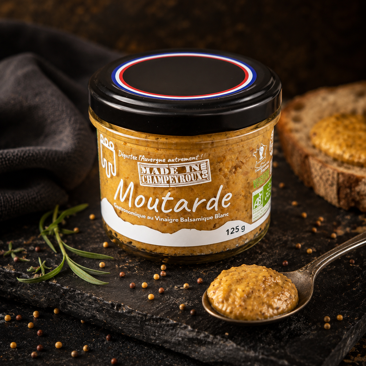 Moutarde Gastronomique au Vinaigre Balsamique Blanc 120g