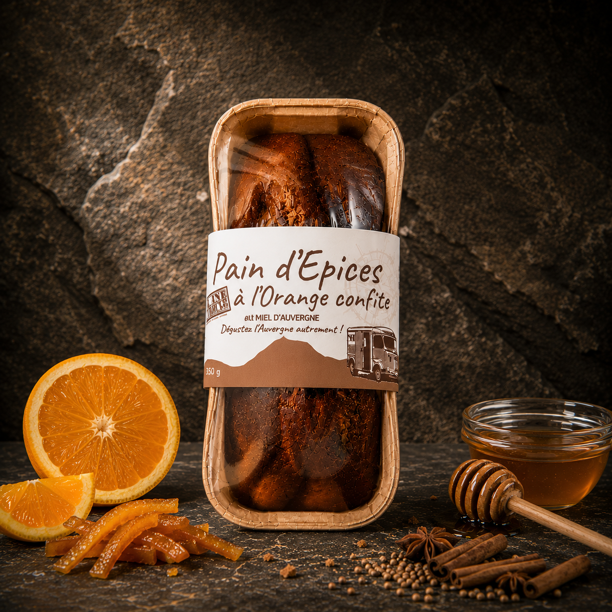 Pain d'Épices Maison à l'Orange Confite – Miel d'Auvergne