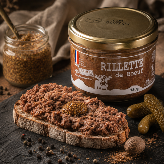 Rillette de Bœuf, bocal 180g – Le Picnic Français