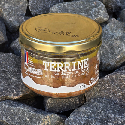 Terrine de jarret de bœuf au foie gras de canard 180g – vue produit – Le Picnic Français