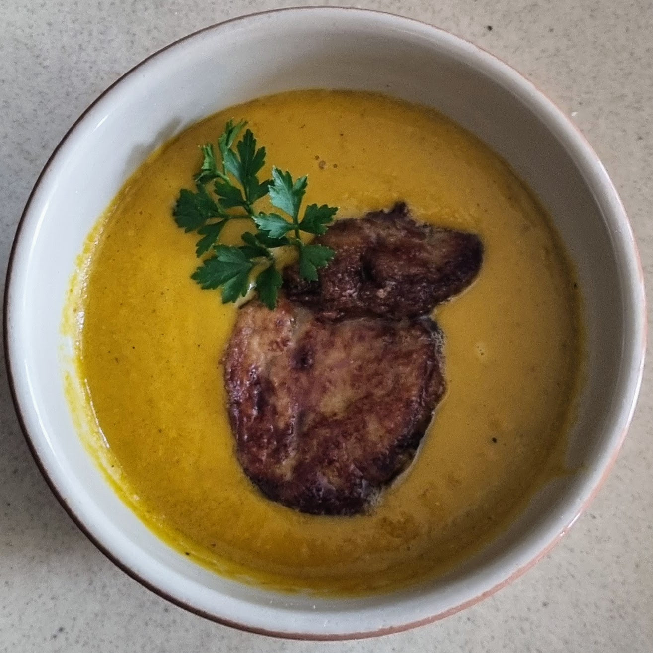 Velouté de Potimarron au foie gras