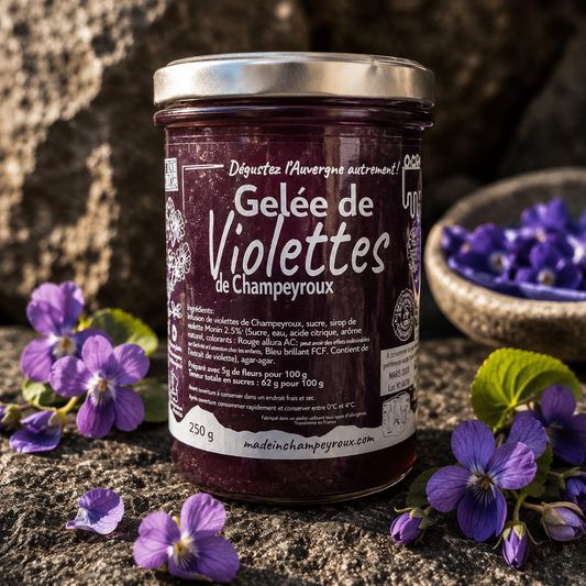 Gelée de violettes de Champeyroux 250g – Made in Champeyroux – bocal gourmand